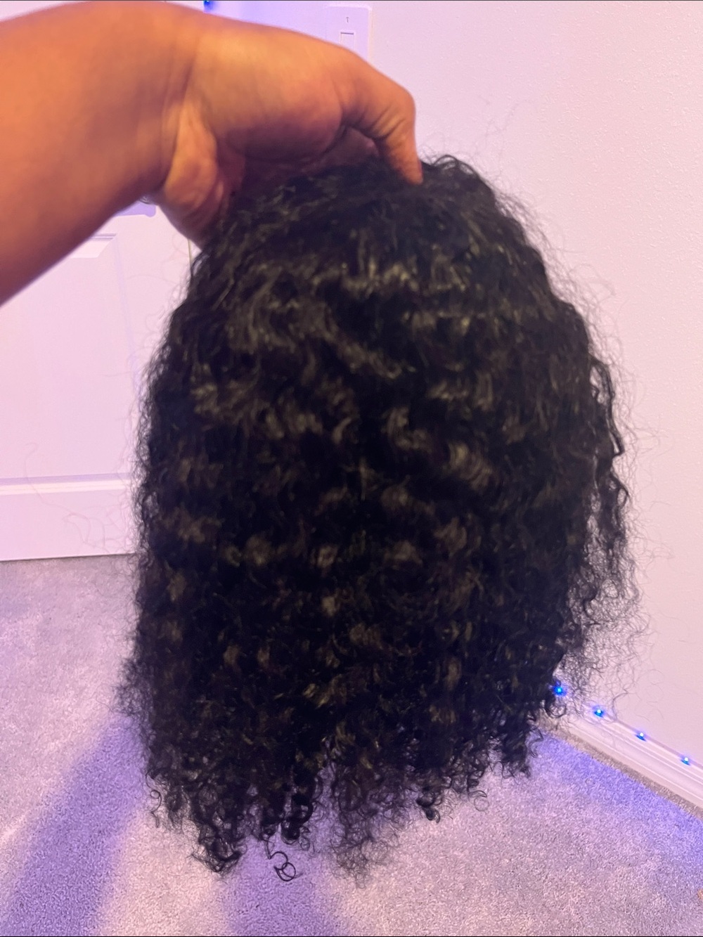 Black Curly Human Hair Wig - Natural Texture
